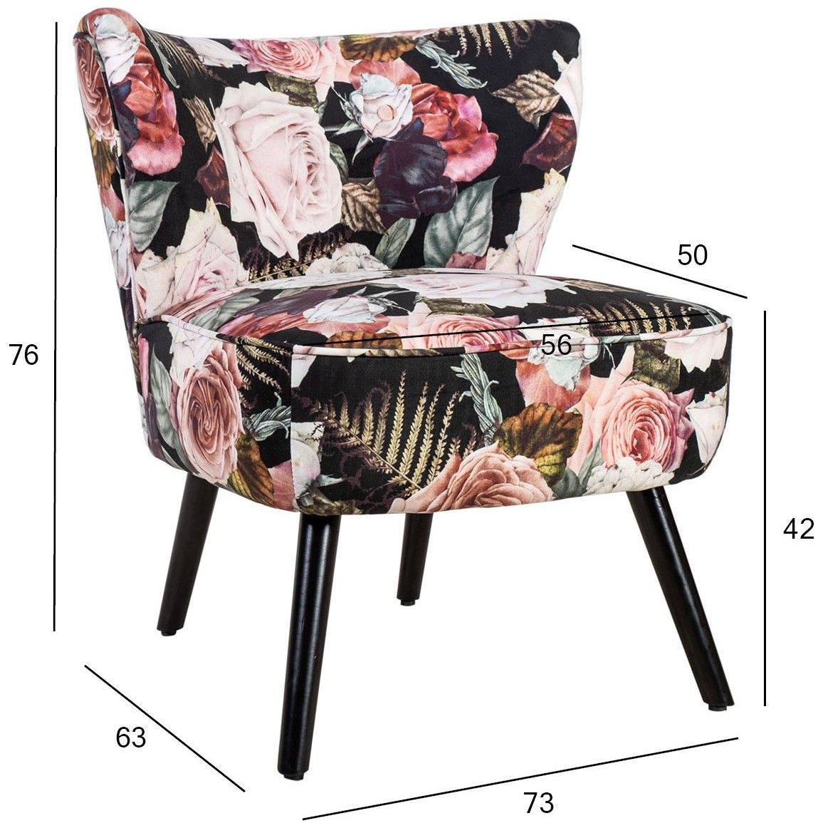 Lounge Chair Nelson | size: Width: 73cm, Height: 76cm, Depth: 63cm | color: Multicolored | image: 5 | variant: 1005112