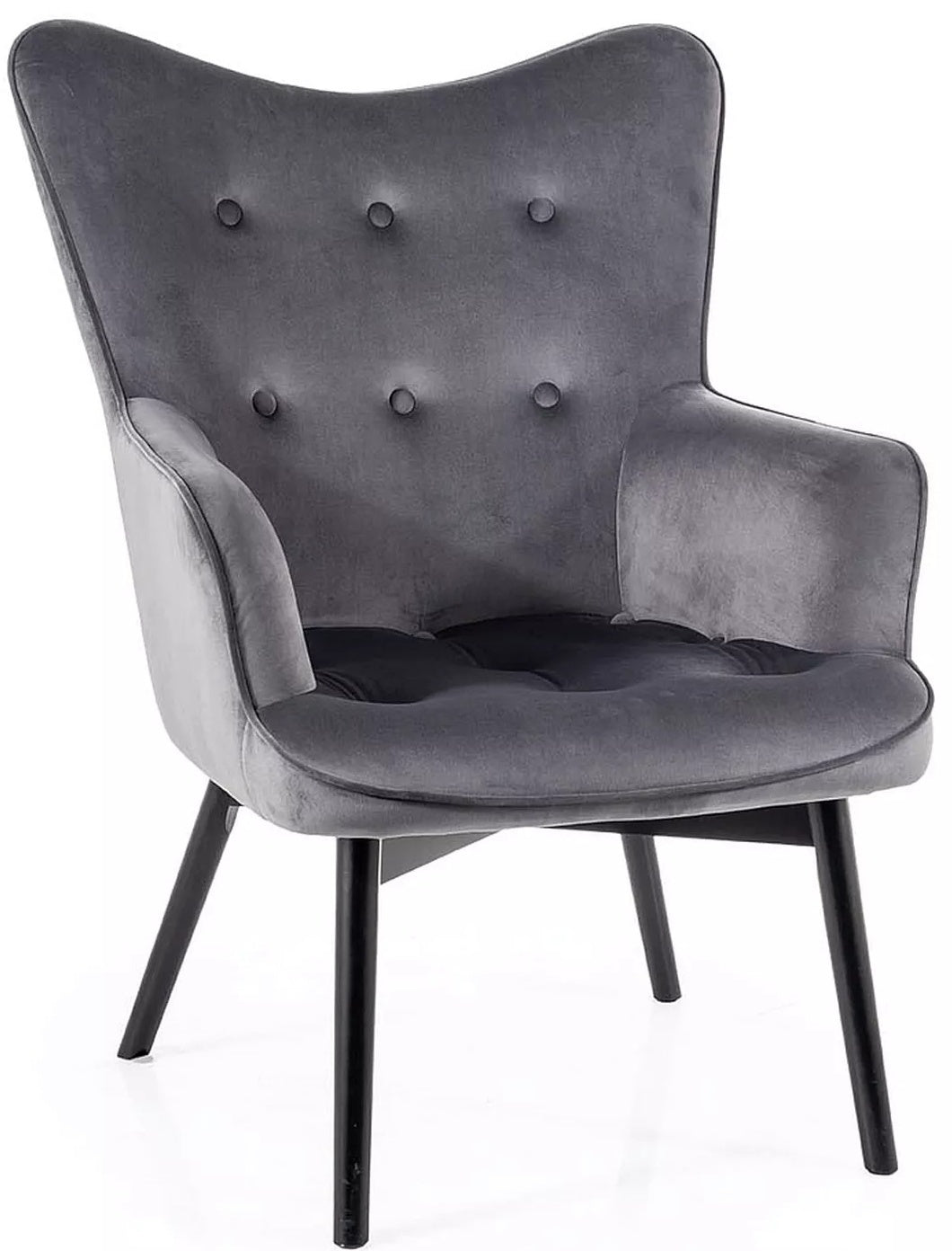 Lounge Chair Nottingham | size: Width: 72cm, Height: 99cm, Depth: 75cm | color: Gray | image: 0 | variant: 1004028