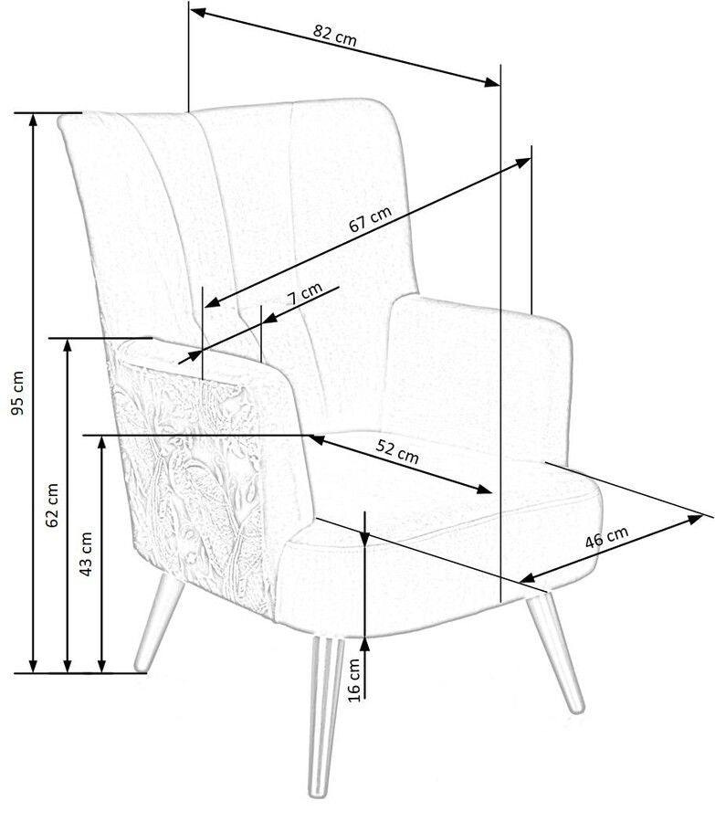 Lounge Chair Pagoni | size: Width: 67cm, Height: 95cm, Depth: 82cm | color: Multicolor/Green | image: 9 | variant: 1004700