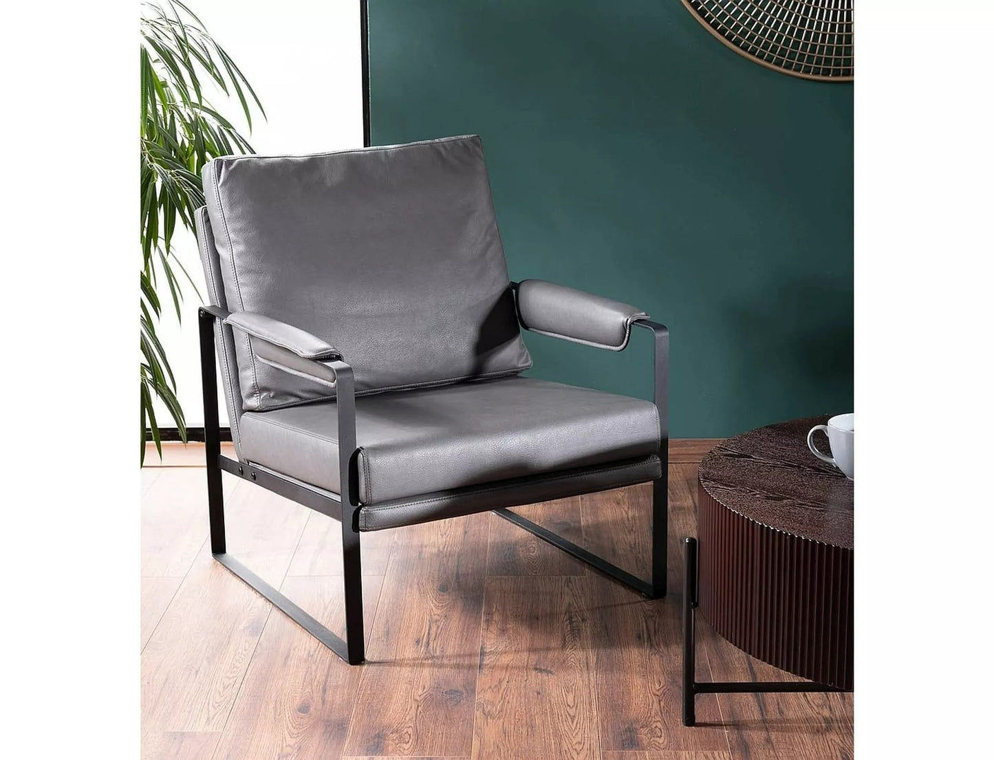 Lounge Chair Plymouth | size: Width: 70cm, Height: 80cm, Depth: 78cm | color: Gray | image: 5 | variant: 1004044