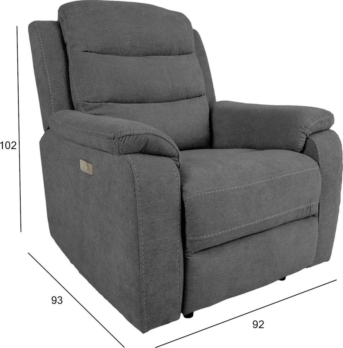 Lounge Chair Shrewsbury | size: Width: 92cm, Height: 102cm, Depth: 93cm | color: Gray | image: 10 | variant: 1001064