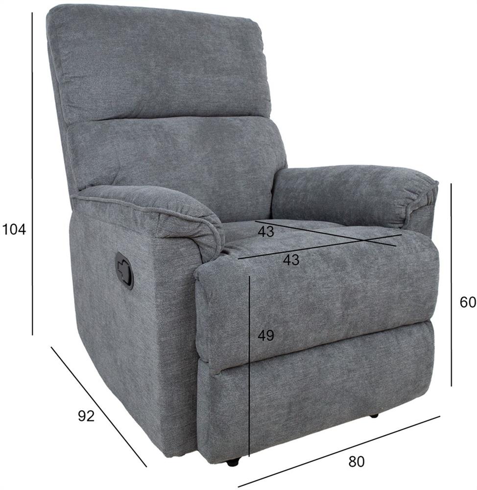 Lounge Chair Swanage | size: Width: 80cm, Height: 104cm, Depth: 92cm | color: Gray | image: 10 | variant: 1001007