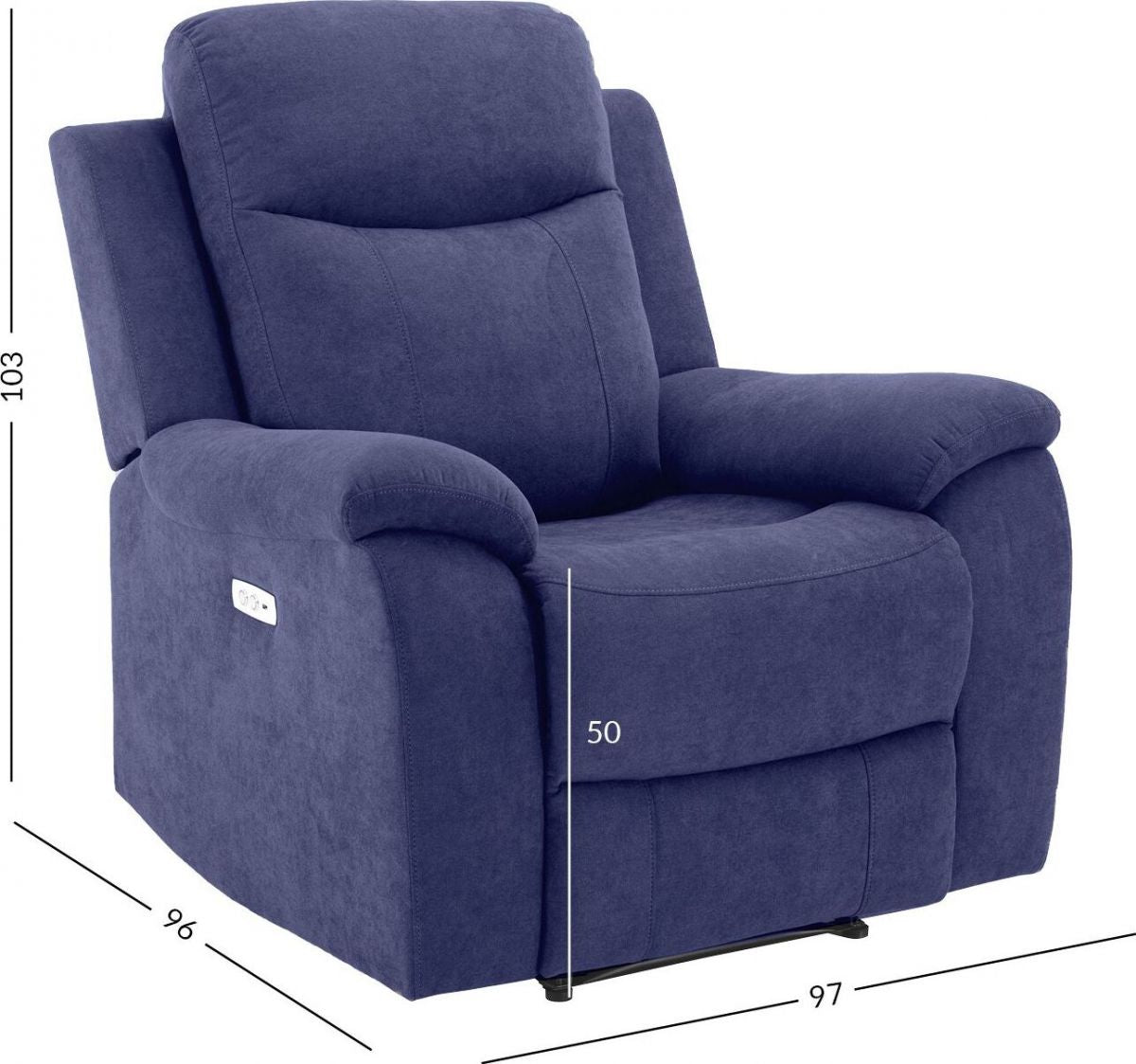 Lounge Chair Warwick | size: Width: 97cm, Height: 103cm, Depth: 96cm | color: Blue | image: 9 | variant: 1001061