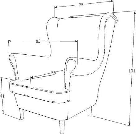 Lounge Chair Westminster | size: Width: 75cm, Height: 101cm, Depth: 85cm | color: Black | image: 3 | variant: 1004076
