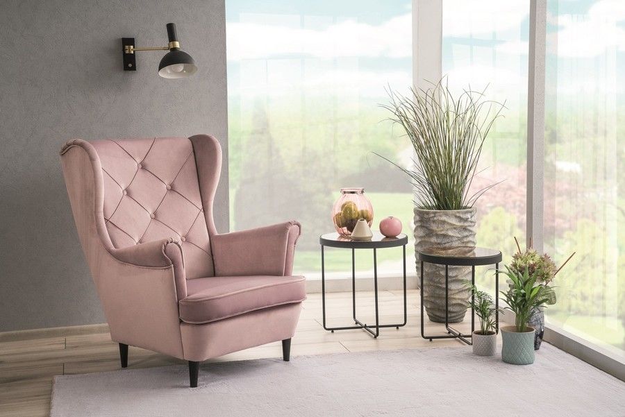Lounge Chair Westminster | size: Width: 75cm, Height: 101cm, Depth: 85cm | color: Pink | image: 3 | variant: 1004077