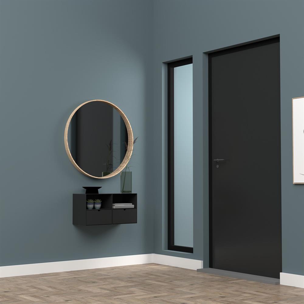 Nightstand Joliet | size: Width: 30cm, Height: 30cm, Depth: 25cm | color: Black | image: 9 | variant: 1016948