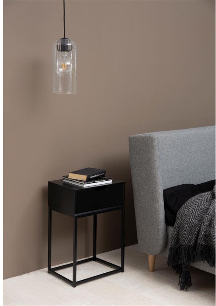 Nightstand Oakham | size: Width: 40cm, Height: 61.5cm, Depth: 30cm | color: Black | image: 3 | variant: 1006367