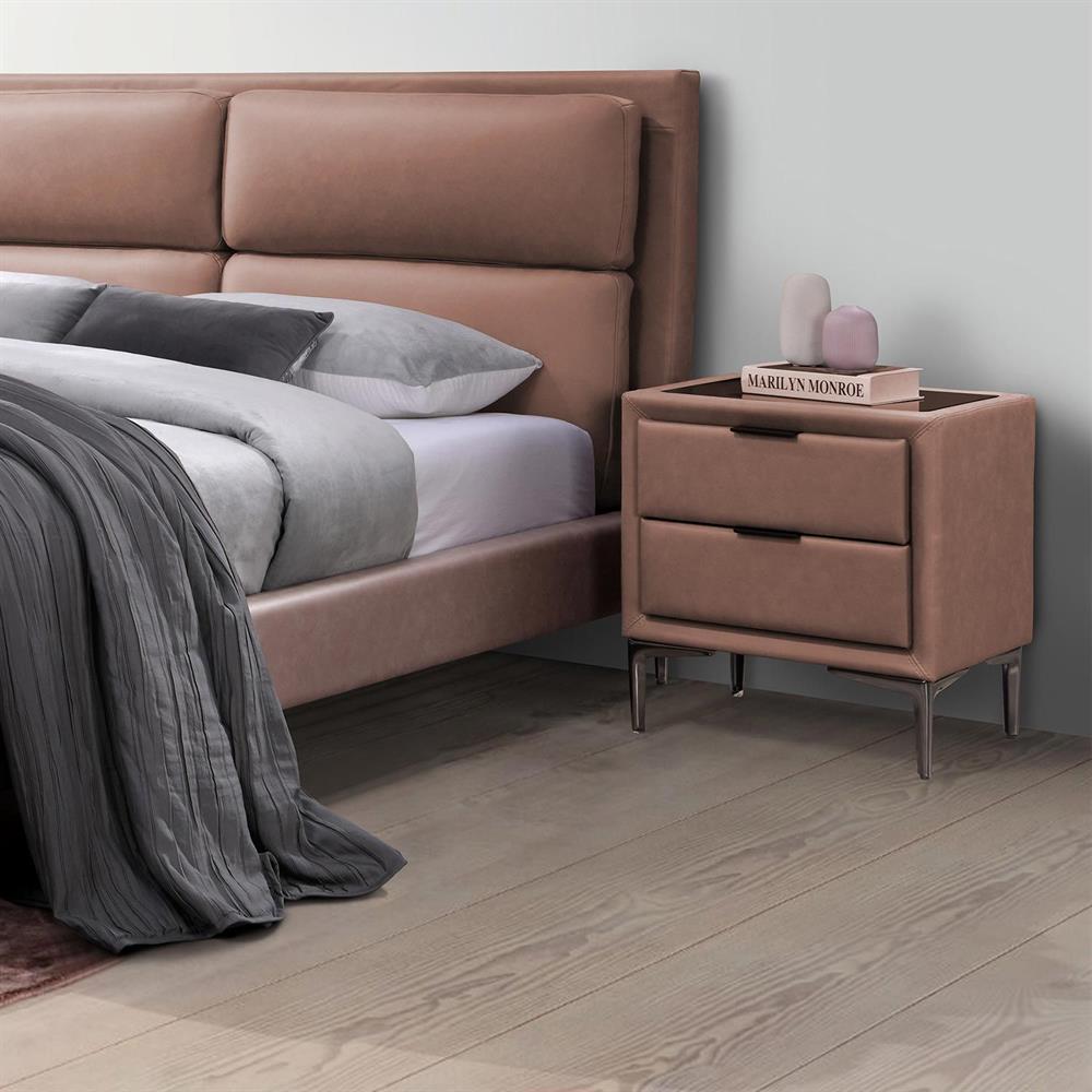 Nightstand Olney | size: Width: 50.5cm, Height: 54cm, Depth: 41cm | color: Brown | image: 8 | variant: 1000480