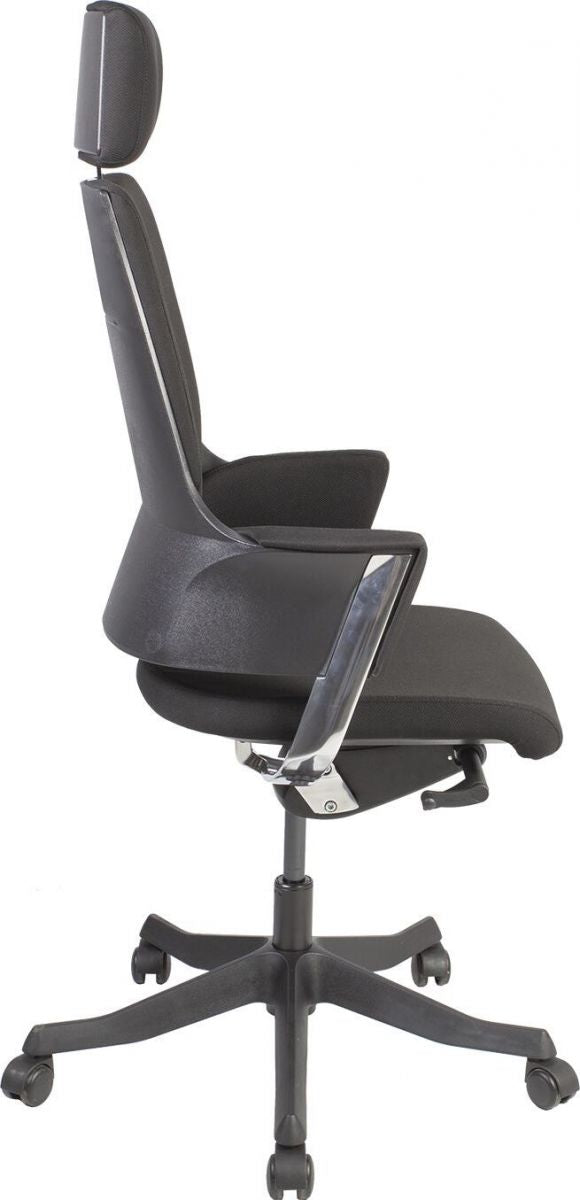 Office Chair Aberdyfi | size: Width: 60cm, Height: 116-128.5cm, Depth: 47cm | color: Black | image: 2 | variant: 1001156
