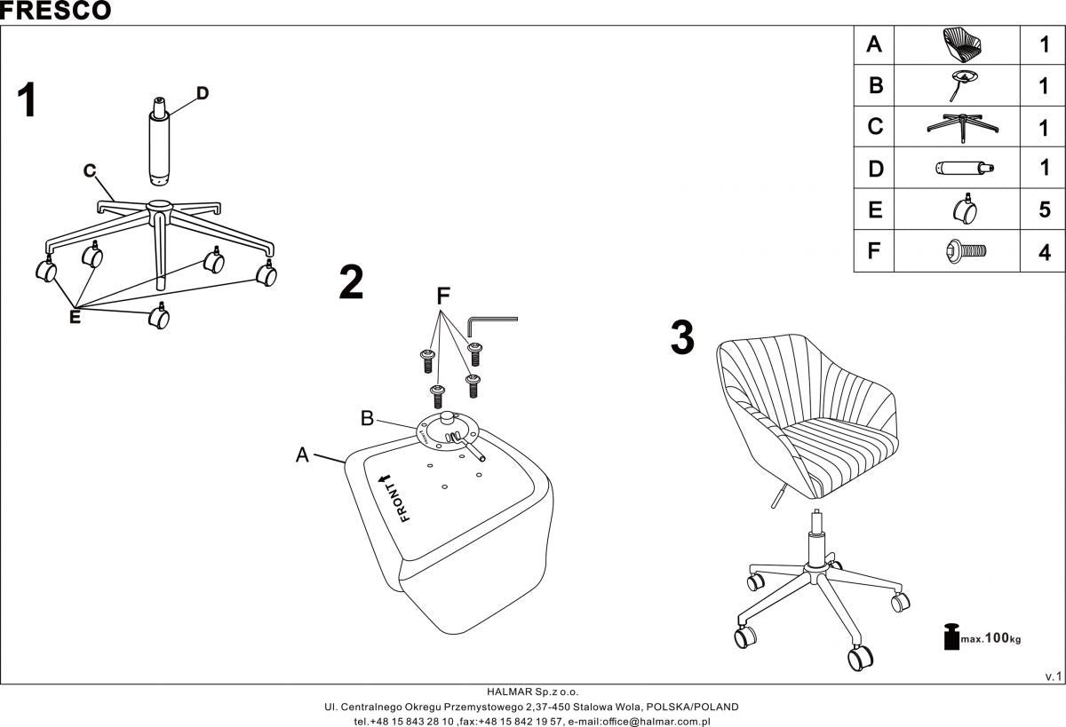Office Chair Alessandria | size: Width: 57cm, Height: 89cm, Depth: 55cm | color: Pink | image: 10 | variant: 1002897