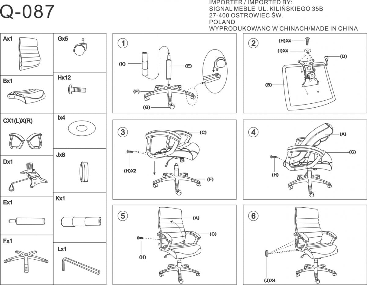 Office Chair Basildon | size: Width: 66cm, Height: 115-125cm, Depth: 50cm | color: White | image: 2 | variant: 1004166