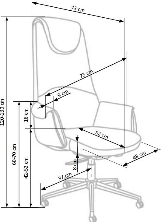 Office Chair Calvano | size: Width: 73cm, Height: 130cm, Depth: 73cm | color: Brown | image: 9 | variant: 1011586