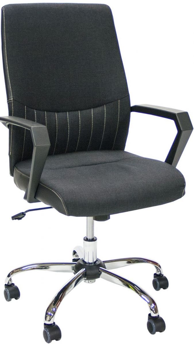 Office Chair Crickhowell | size: Width: 58cm, Height: 97-105cm, Depth: 59cm | color: Black | image: 1 | variant: 1001117
