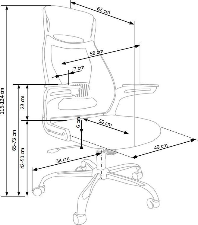 Office Chair East Christchurch | size: Width: 58cm, Height: 124cm, Depth: 62cm | color: Gray | image: 4 | variant: 1007019