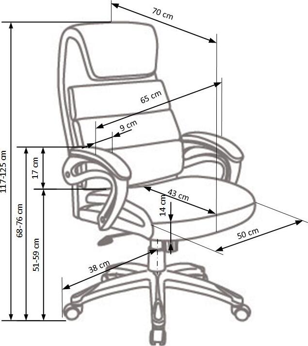 Office Chair East Crickhowell | size: Width: 65cm, Height: 125cm, Depth: 58cm | color: Black | image: 7 | variant: 1007042