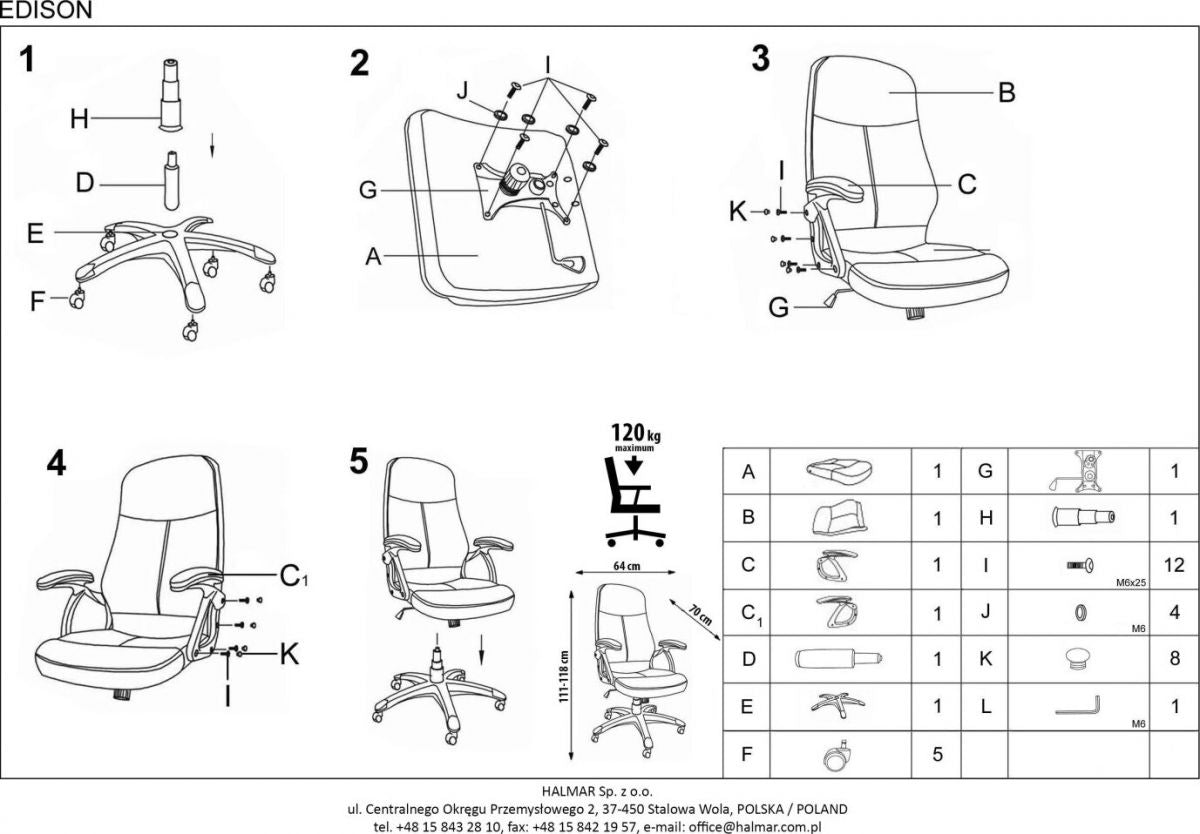 Office Chair East Ilkeston | size: Width: 64cm, Height: 118cm, Depth: 70cm | color: Black | image: 3 | variant: 1007028