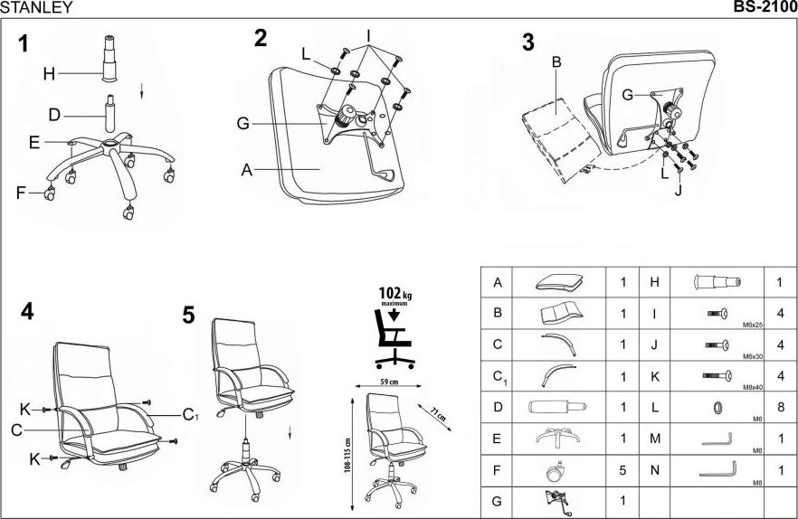 Office Chair East Jarrow | size: Width: 71cm, Height: 108cm, Depth: 59cm | color: Black | image: 4 | variant: 1007029