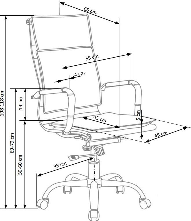 Office Chair East Kendal | size: Width: 55cm, Height: 108cm, Depth: 48cm | color: Black | image: 3 | variant: 1007030