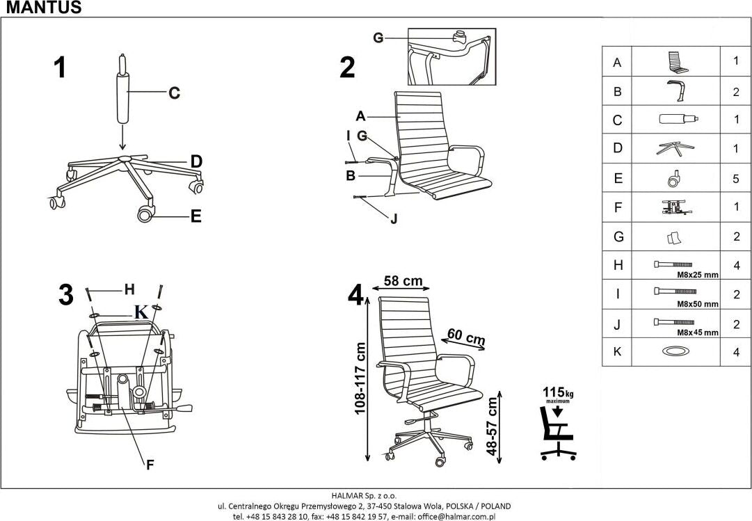 Office Chair East Kendal | size: Width: 55cm, Height: 108cm, Depth: 48cm | color: Black | image: 4 | variant: 1007030