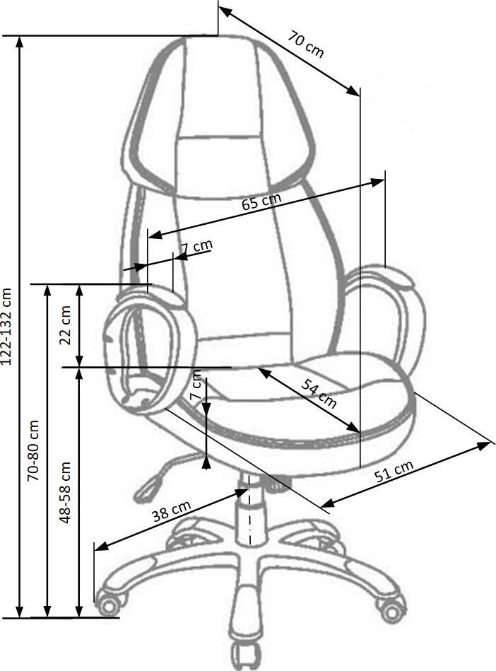 Office Chair East Leigh | size: Width: 65cm, Height: 122cm, Depth: 70cm | color: Black | image: 3 | variant: 1007032