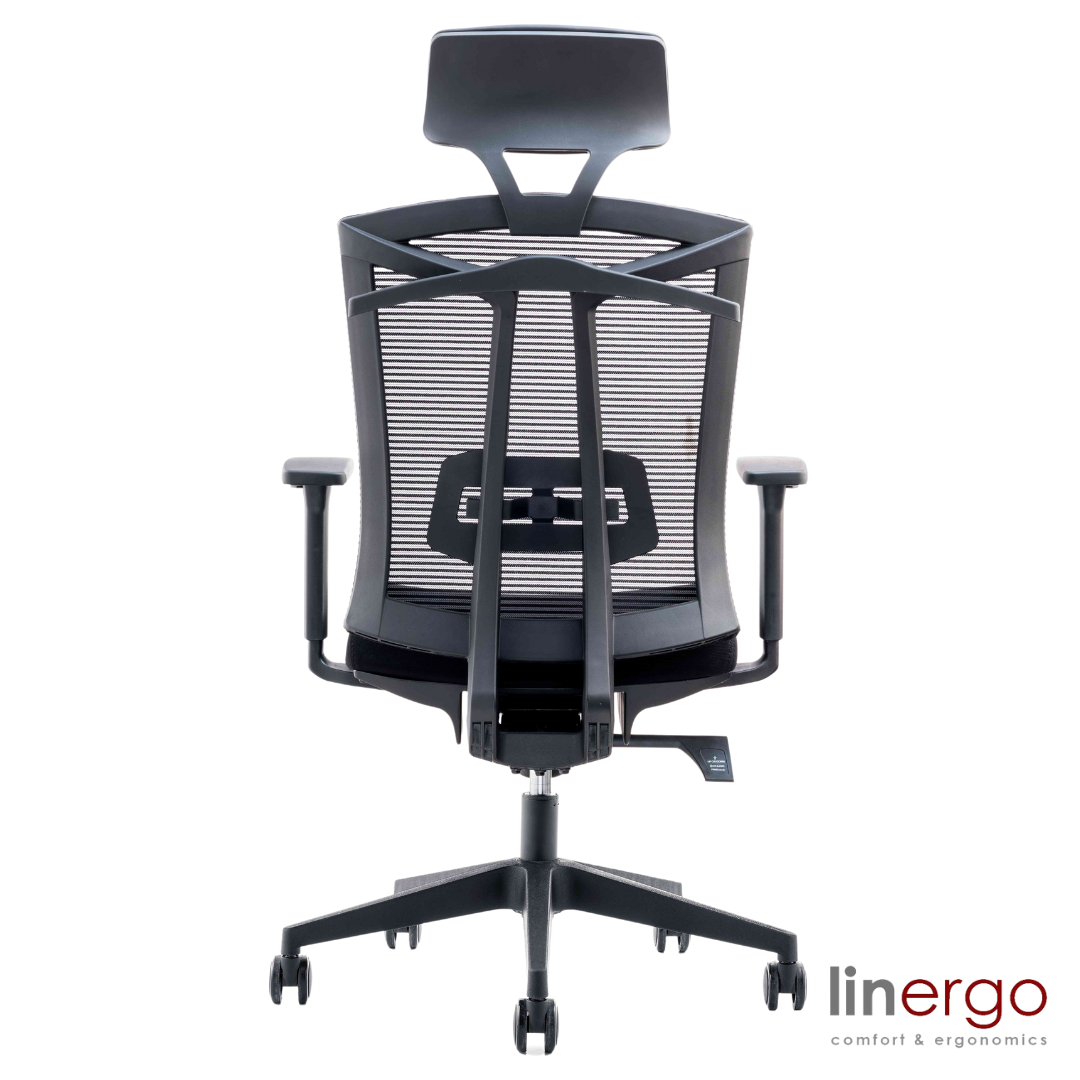 Office Chair East Norwich | size: Width: 50cm, Height: 128cm, Depth: 49cm | color: Black | image: 2 | variant: 1004644