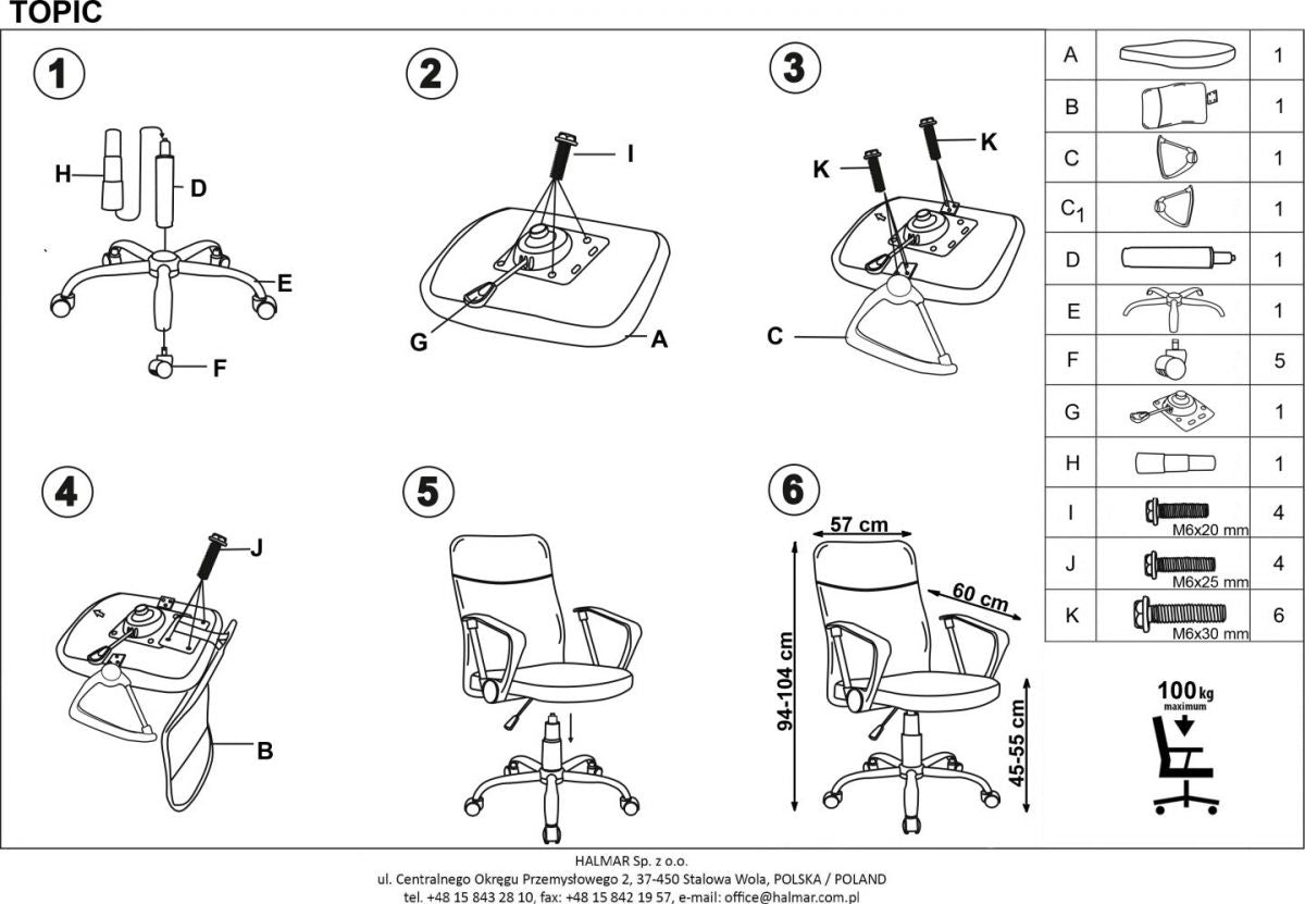 Office Chair East Worthing | size: Width: 57cm, Height: 104cm, Depth: 60cm | color: Gray | image: 4 | variant: 1007002