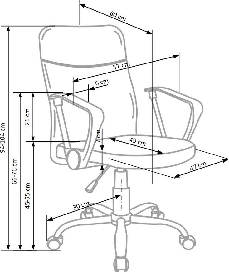 Office Chair East Worthing | size: Width: 57cm, Height: 104cm, Depth: 60cm | color: Gray | image: 5 | variant: 1007002