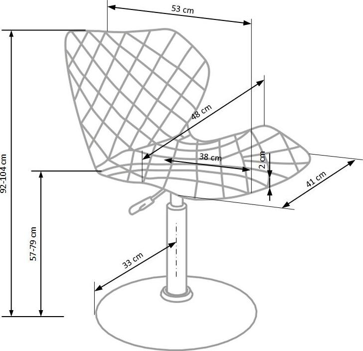 Office Chair Monza | size: Width: 48cm, Height: 104cm, Depth: 53cm | color: Gray | image: 4 | variant: 1002922