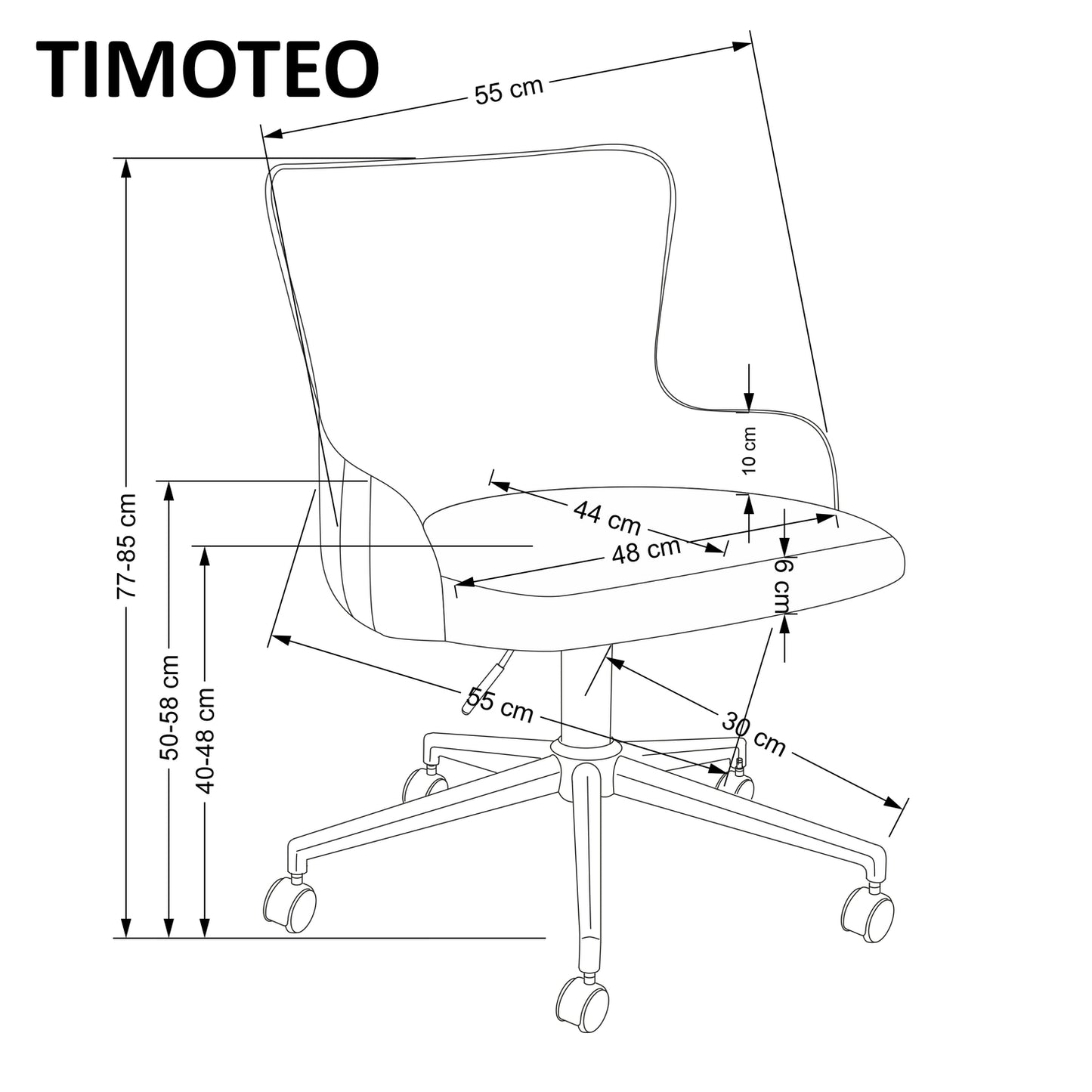 Office Chair Timoteo | size: Width: 55cm, Height: 77cm, Depth: 55cm | color: Green/Gold | image: 3 | variant: 1005172
