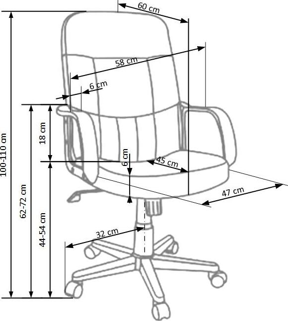 Office Chair Trento | size: Width: 58cm, Height: 110cm, Depth: 60cm | color: Black | image: 4 | variant: 1002876