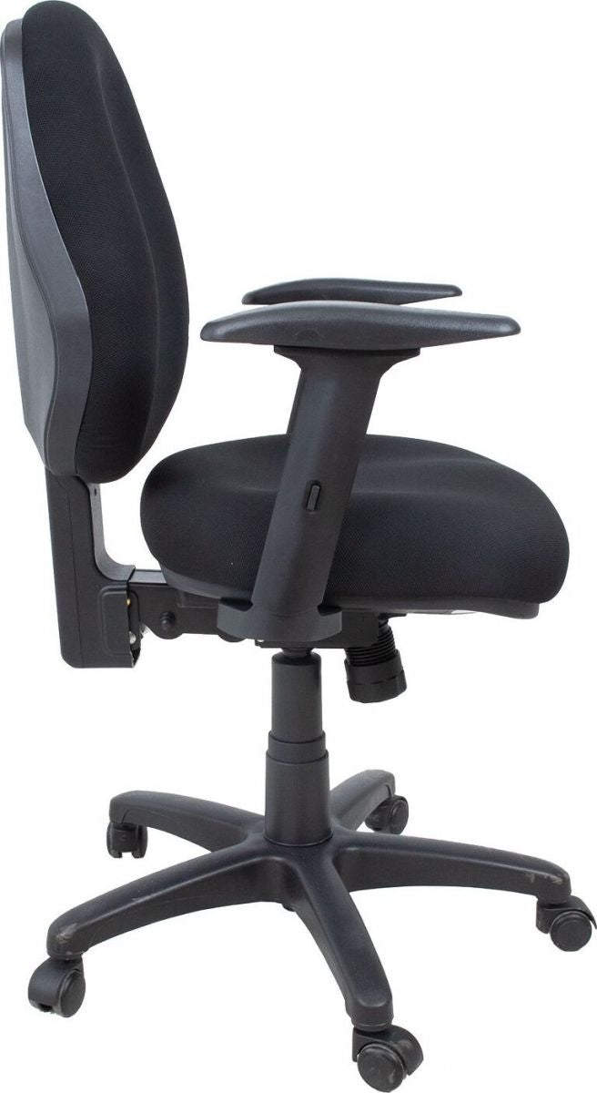 Office Chair Welshpool | size: Width: 64cm, Height: 95.5-115cm, Depth: 64cm | color: Black | image: 3 | variant: 1001231