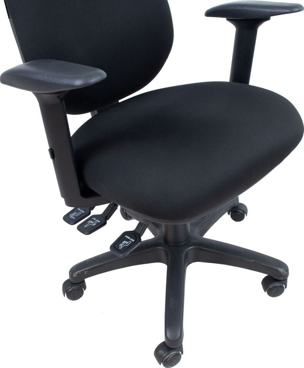 Office Chair Welshpool | size: Width: 64cm, Height: 95.5-115cm, Depth: 64cm | color: Black | image: 7 | variant: 1001231