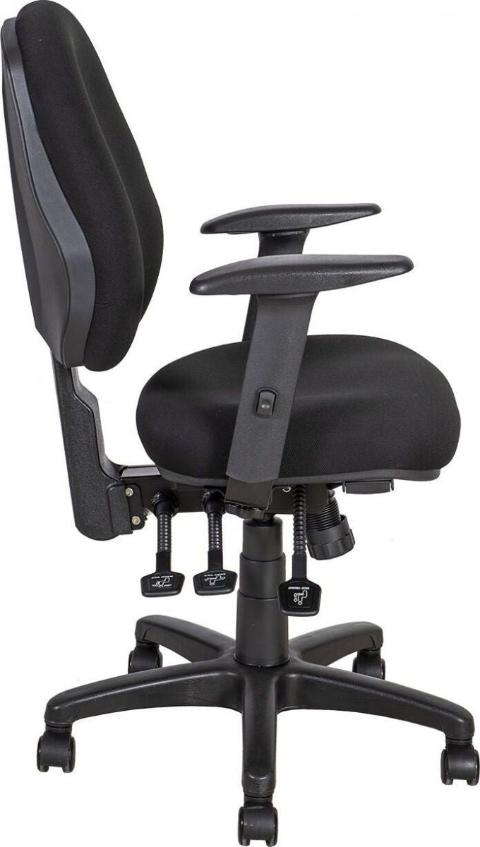 Office Chair Welshpool | size: Width: 64cm, Height: 95.5-115cm, Depth: 64cm | color: Black | image: 8 | variant: 1001231