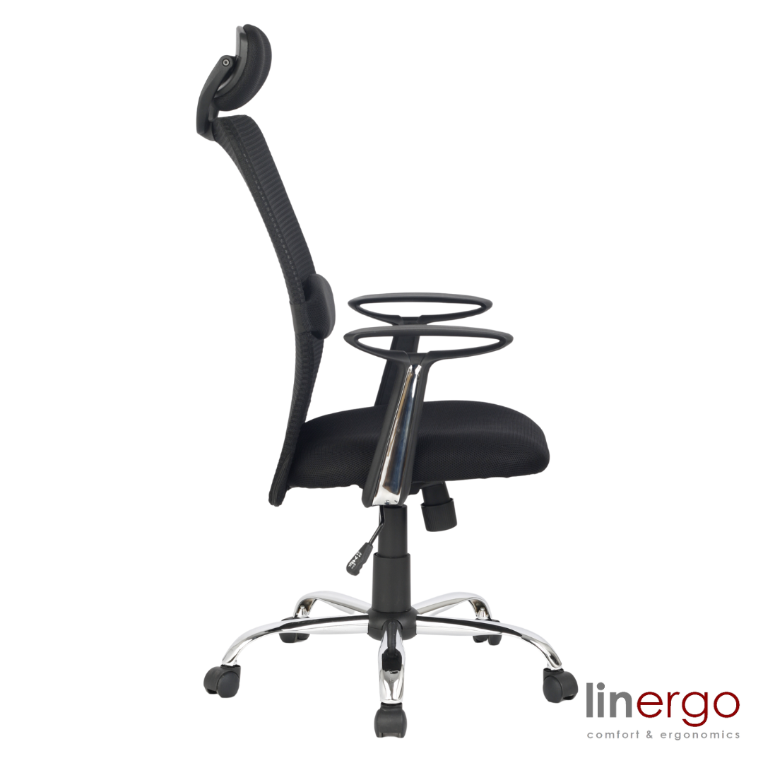 Office Chair West Abu Dhabi | size: Width: 64cm, Height: 124cm, Depth: 54cm | color: Black | image: 1 | variant: 1008087