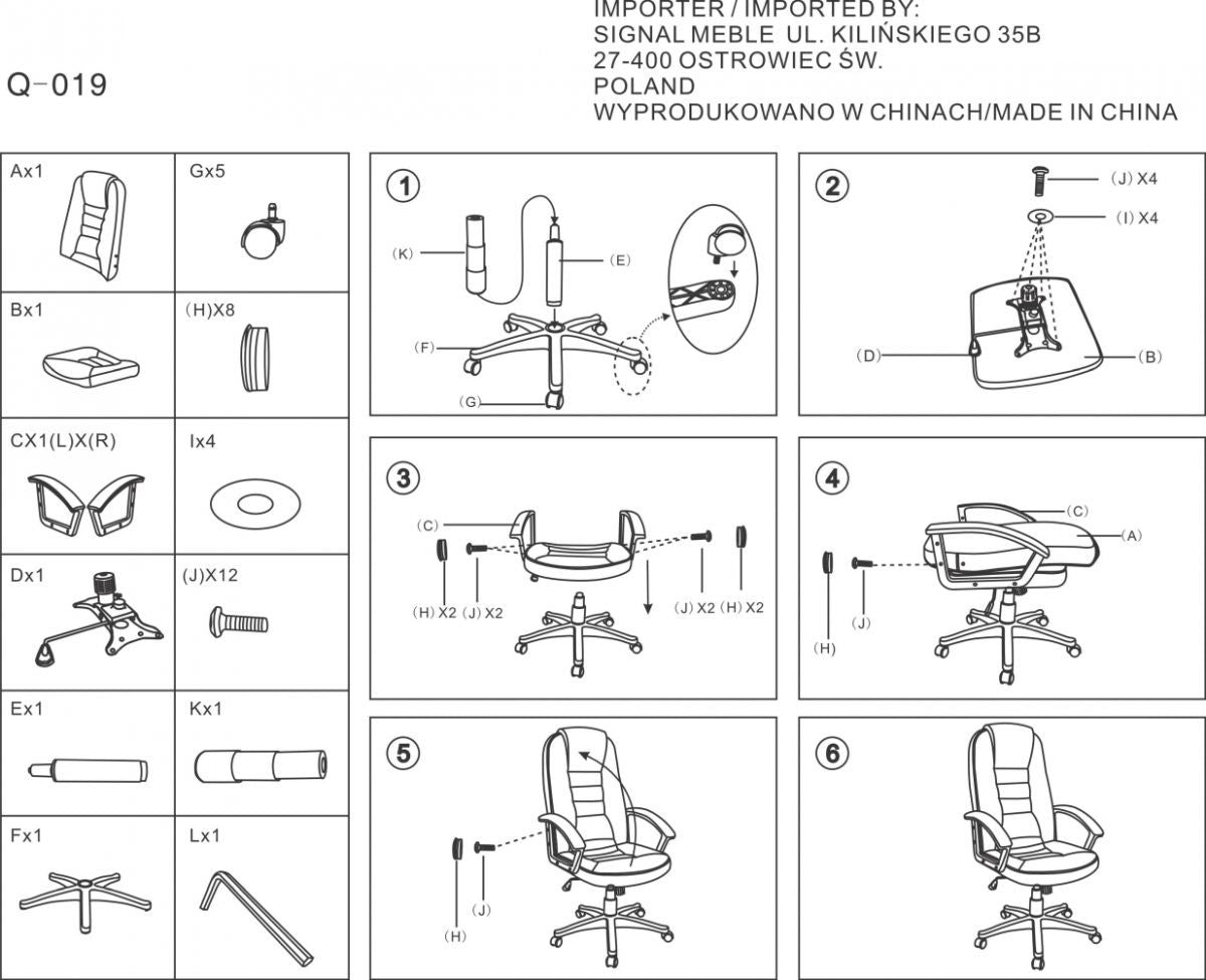 Office Chair West Brest | size: Width: 61cm, Height: 112-122cm, Depth: 50cm | color: Black | image: 2 | variant: 1007735