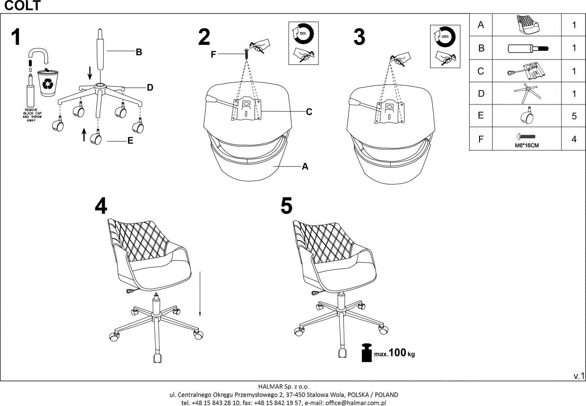 Office Chair West Buckingham | size: Width: 58cm, Height: 90cm, Depth: 64cm | color: Gray | image: 6 | variant: 1007194