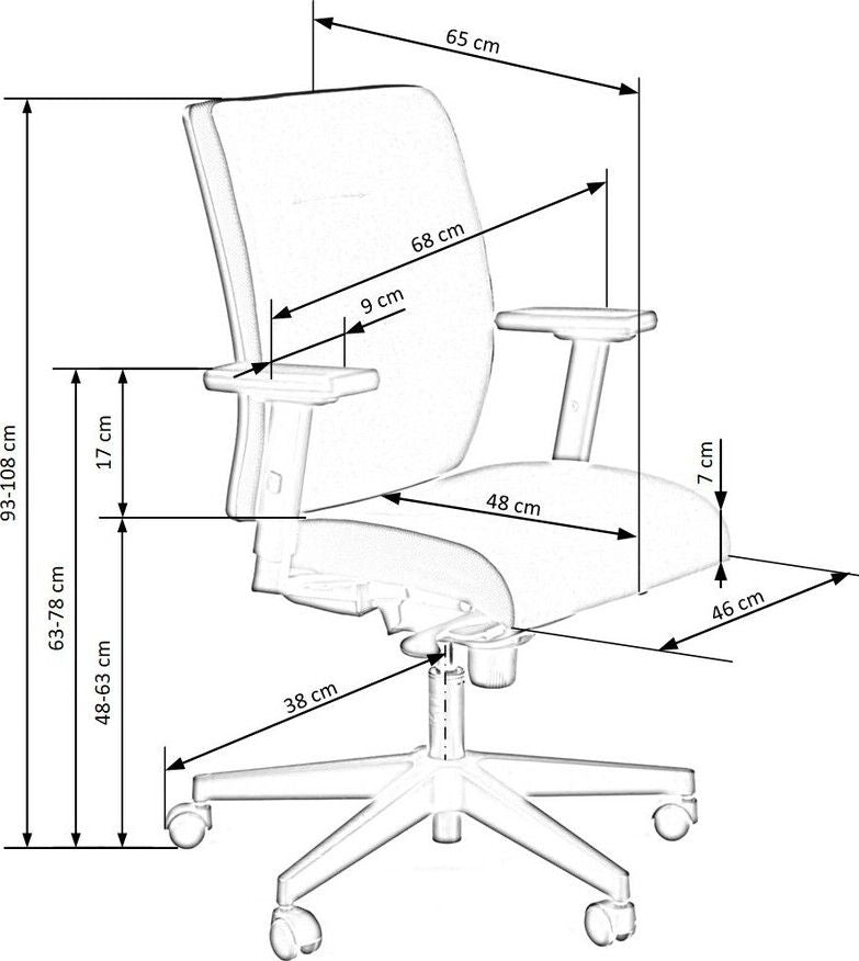 Office Chair West Charlbury | size: Width: 65cm, Height: 107cm, Depth: 68cm | color: Green | image: 10 | variant: 1007198