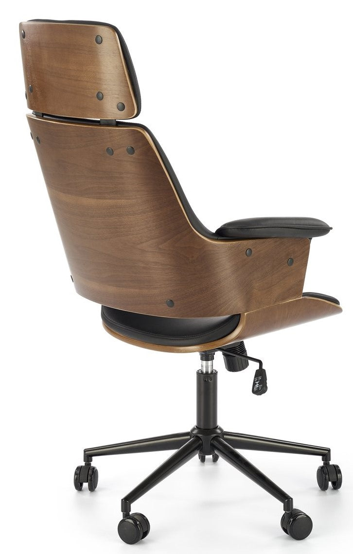Office Chair West Cross Keys | size: Width: 65cm, Height: 112cm, Depth: 65cm | color: Black/Walnut | image: 2 | variant: 1007438