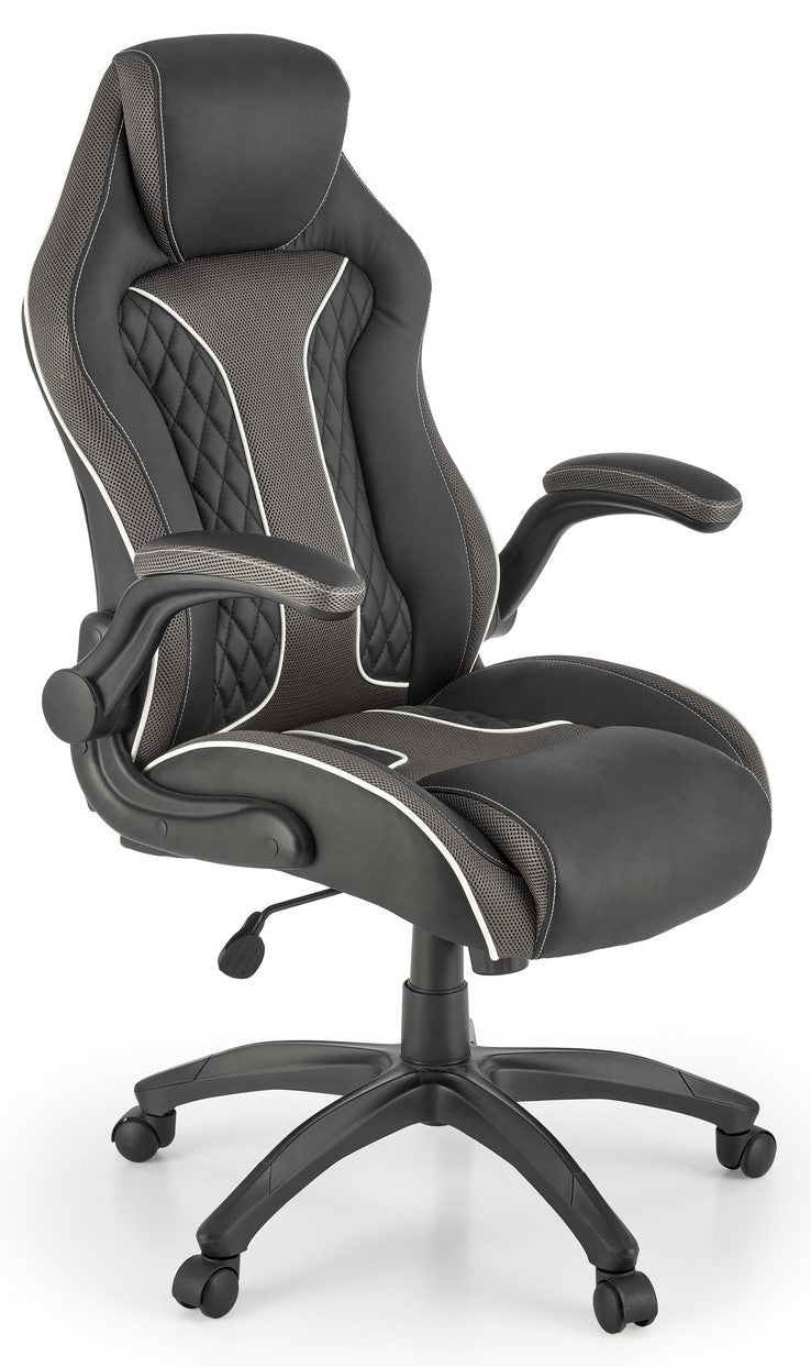 Office Chair West Nelson | size: Width: 65cm, Height: 117cm, Depth: 70cm | color: Black/Grey | image: 1 | variant: 1007432