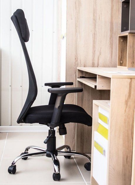 Office Chair West Provence | size: Width: 65cm, Height: 115-124cm, Depth: 51cm | color: Black | image: 3 | variant: 1007734