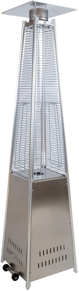 Patio Gas Heater Tower | size: Length: 73cm, Width: 73cm, Height: 227cm | color: Silver | image: 1 | variant: 1017720