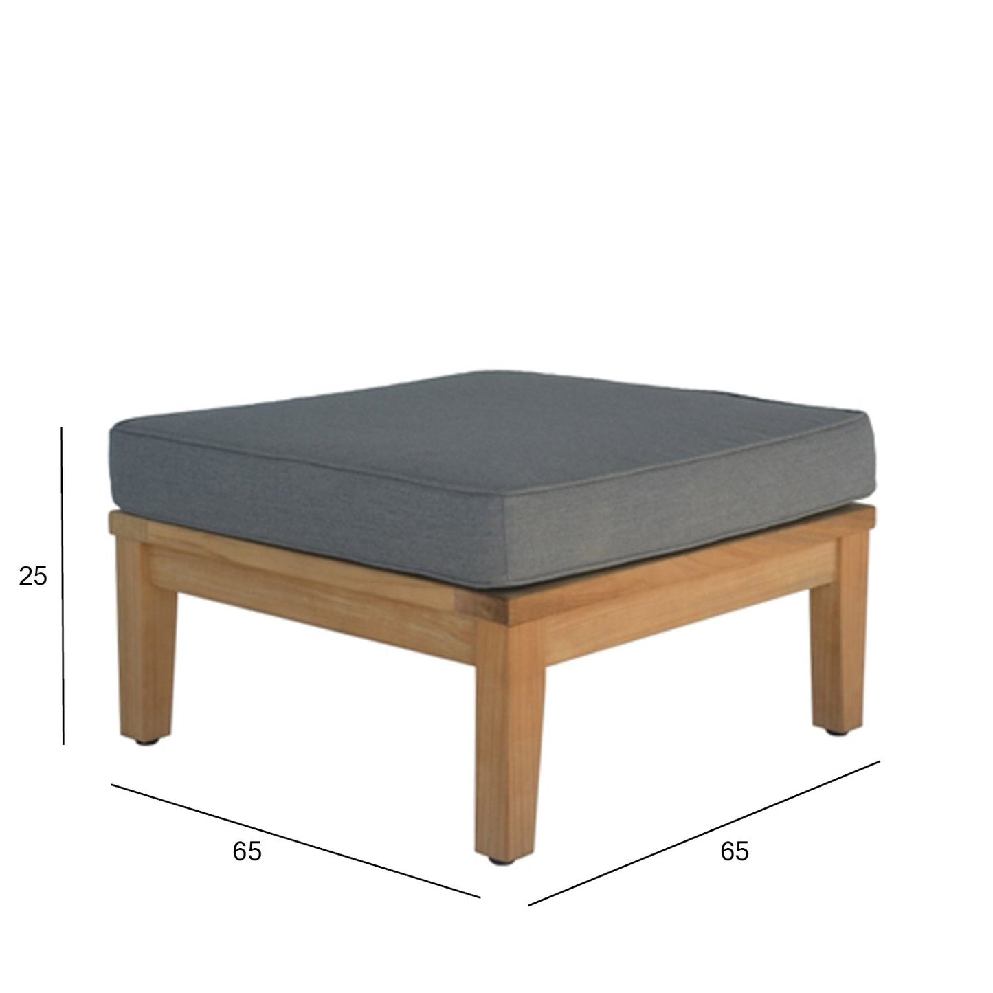 Pouf Fredrikstad | size: Width: 65cm, Height: 25cm, Depth: 65cm | color: Beige/Grey | image: 2 | variant: 1006483