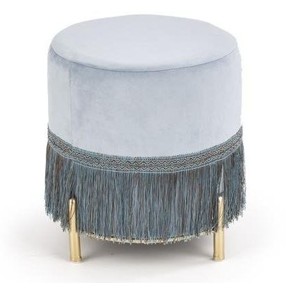 Pouf West Bristol | size: Width: 39cm, Height: 39cm, Depth: 39cm, Diameter: 39cm | color: Blue | image: 0 | variant: 1007060