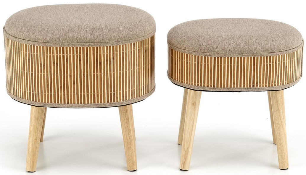 Pouf West Hverageri | size: Width: 45cm, Height: 45cm, Depth: 35cm | color: Beige | image: 4 | variant: 1007542