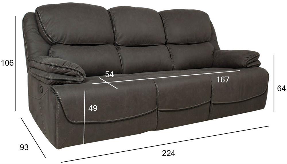 Recliner East Riga | size: Length: 93cm, Height: 106cm, Depth: 224cm | color: Gray | image: 6 | variant: 1006305