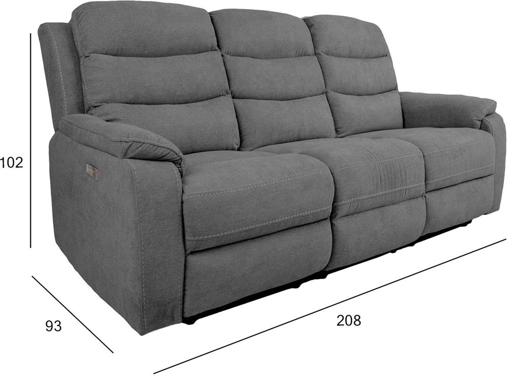 Recliner Shrewsbury | size: Length: 93cm, Height: 102cm, Depth: 208cm | color: Gray | image: 7 | variant: 1006303