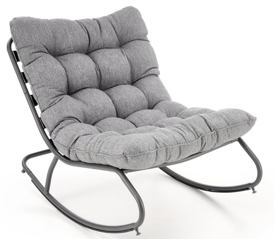Rocking Chair West Aberaeron | size: Width: 80cm, Height: 70cm, Depth: 115cm | color: Black/Grey | image: 1 | variant: 1007357