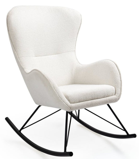 Rocking Chair West Criccieth | size: Width: 72cm, Height: 106cm, Depth: 100cm | color: White/Black | image: 1 | variant: 1007359