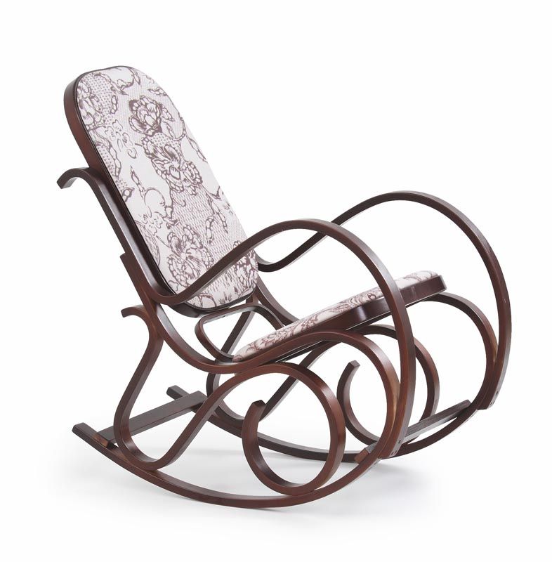 Rocking Chair West Norwich | size: Length: 90cm, Width: 52cm, Height: 95cm, Depth: 90cm | color: White/Brown | image: 1 | variant: 1007064