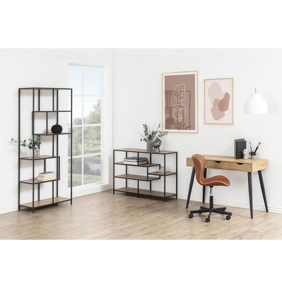 Shelf Aberystwyth | size: Width: 77cm, Height: 185cm, Depth: 35cm | color: Black | image: 4 | variant: 1000179